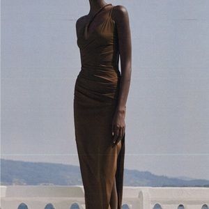 Ruched cut out fitted dress